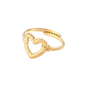 Jewelry wholesale New Arrival Hollow Out Engrave Twist Heart 18K Gold Plated Finger Ring