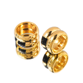 Jewelry wholesale Vintage 18K Gold Plated Double Layer Black Geometric Pattern Rings