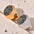 Jewelry wholesale Hip Hop Fine Jewelry Waterproof Zircon Geometric Band Rings Mens Signet Ring