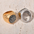 Jewelry wholesale Hip Hop Fine Jewelry Waterproof Zircon Geometric Band Rings Mens Signet Ring