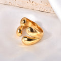 Jewelry wholesale Hyperbole Fashion Jewelry Water Drop Beans Shape Claw Adjustable Rings