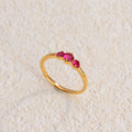 Jewelry wholesale Retro 18K Gold Plated Geometric Multicolor Colorful Zircon Inlaid  Ring