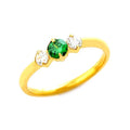 Jewelry wholesale Retro 18K Gold Plated Geometric Multicolor Colorful Zircon Inlaid  Ring