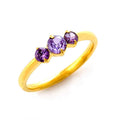 Jewelry wholesale Retro 18K Gold Plated Geometric Multicolor Colorful Zircon Inlaid  Ring