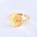 Jewelry wholesale Wholesale Stainless Steel Jewelry Zircon Star Adjustable Band Ring