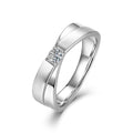 Jewelry wholesale 2024 New Arrival X Cross Shape 925 Silver Couple Moissanite Rings Set