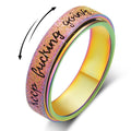 Jewelry wholesale Hot Selling Stainless Steel Jewelry Best Wishes Rotatable Letter Ring
