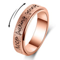 Jewelry wholesale Hot Selling Stainless Steel Jewelry Best Wishes Rotatable Letter Ring