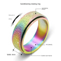 Jewelry wholesale Trendy Concise Design Jewelry 8mm Multi Color Frosted Texture Rings