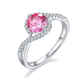 Jewelry wholesale Trendy 1ct Moissanite Jewelry Side-stone 925 Silver Engagement Rings