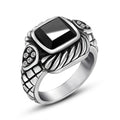 Jewelry wholesale Punk Stainless Steel Fine Jewelry Gemstone Engraved Rings