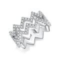 Jewelry wholesale Charm Jewelry Double Layer V-Shaped Stacking Wave Moissanite Ring