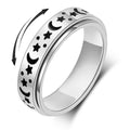 Jewelry wholesale Cute Stainless Steel Jewelry Star Moon Pattern Rotating Rings