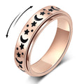 Jewelry wholesale Cute Stainless Steel Jewelry Star Moon Pattern Rotating Rings