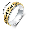 Jewelry wholesale Cute Stainless Steel Jewelry Star Moon Pattern Rotating Rings