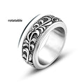 Jewelry wholesale New Arrival Stainless Steel Jewelry Rotatable Leave Pattern Rings