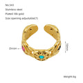 Jewelry wholesale Exaggerated Turquoise Opal Stone 18K Gold Plated Adjustable Ring
