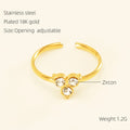 Jewelry wholesale Fashion Stainless Steel Jewelry Zircon Flower Bowknot Heart Rings