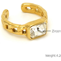Jewelry wholesale Vintage Fashion Gemstone Stainless Steel Waterproof Adjustable Rings