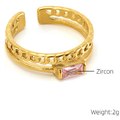 Jewelry wholesale Vintage Fashion Gemstone Stainless Steel Waterproof Adjustable Rings