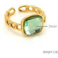 Jewelry wholesale Vintage Fashion Gemstone Stainless Steel Waterproof Adjustable Rings