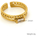 Jewelry wholesale Vintage Fashion Gemstone Stainless Steel Waterproof Adjustable Rings