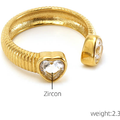 Jewelry wholesale Vintage Fashion Gemstone Stainless Steel Waterproof Adjustable Rings