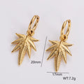 Retro 18K Gold Steel Texture Geometric Ear Studs Fashionable Personalized High Grade Leaf Sun Zircon Earrings For Women WAN4 Jewelry