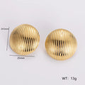 Retro 18K Gold Steel Texture Geometric Ear Studs Fashionable Personalized High Grade Leaf Sun Zircon Earrings For Women WAN4 Jewelry