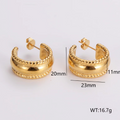 Retro 18K Gold Steel Texture Geometric Ear Studs Fashionable Personalized High Grade Leaf Sun Zircon Earrings For Women WAN4 Jewelry