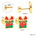 Jewelry wholesale Hot Sale Stainless Steel Christmas Jewelry Helix Spiral Stud Earrings