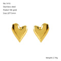 Jewelry wholesale Hot Sale Heart Shaped Three Dimensional Stainless Steel Stud Earrings