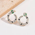 Jewelry wholesale Retro Stainless Steel Fashion Jewelry Zircon Snake Shape Studs Earrings