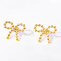 Jewelry wholesale Trendy Fashion Fine Jewelry 18K Gold Plated Beads Bowknot Studs Earrings