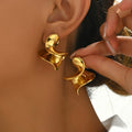 Jewelry wholesale Vintage Design Jewelry 18K Gold Plated Spiral Shape Stud Earrings
