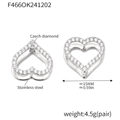Jewelry wholesale Trendy Hot Selling Hollow Out Colorful Zircons Heart Studs Earrings