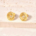 Jewelry wholesale Wholesale Button Shape Hollow Geometry Women's Stud Earrings