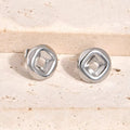 Jewelry wholesale Wholesale Button Shape Hollow Geometry Women's Stud Earrings