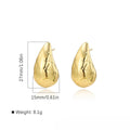 Women's Vintage Style Stainless Steel 18-Karat Gold Water Drop Grid Hollow Party Fashion Jewelry Gifts Stud Earrings WAN4 Jewelry