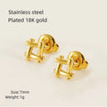 Jewelry wholesale Hot Sale Cute Mini Pattern Hollow Geometry Irregular Stud Earrings