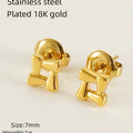 Jewelry wholesale Hot Sale Cute Mini Pattern Hollow Geometry Irregular Stud Earrings